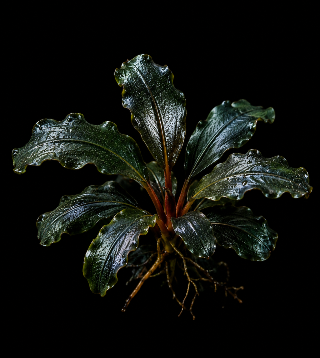 Bucephalandra Mini Phantom closer view highlighting key leaf and growth details